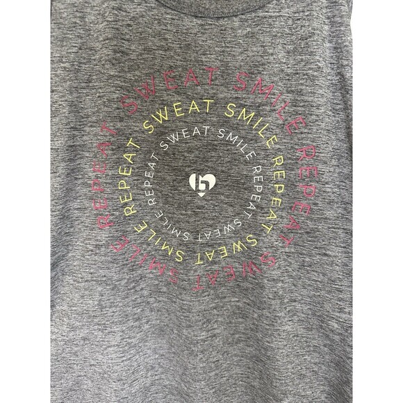Burn Bootcamp Tank Top Grey Sweat Smile Repeat Size Small - Picture 4 of 5